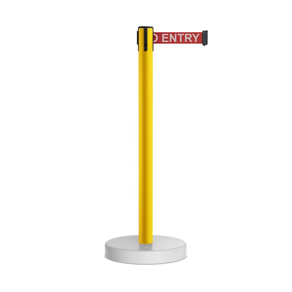 Montour Line Stanchion Belt Barrier WaterFillable Base Yellow Post 9ft.NoEn..Belt P400WF-YW-NOENRW-90 - main